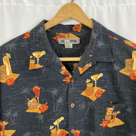 Hawaiian Quick Silver Mens Button Down Shirt - Picture 2 of 7